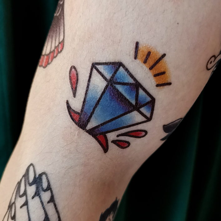 zingtattoo Original old school Flower Arm Tattoo Sticker Diamond Female Long lasting ins Waterproof small pattern