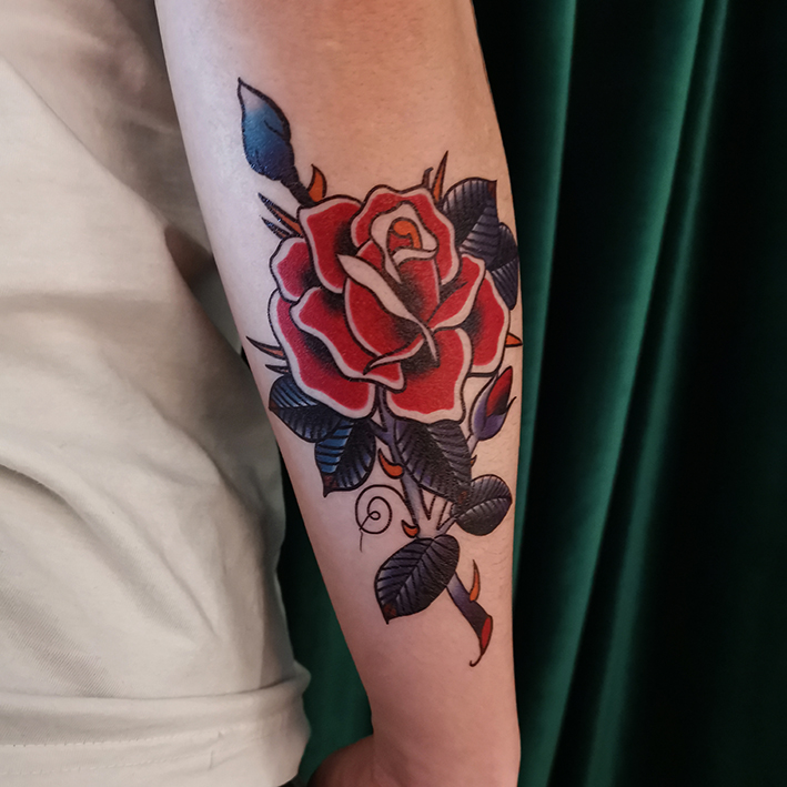 zingtattoo tattoo stickers oldschool rose arm ins wind men and women environmental protection glue waterproof and durable