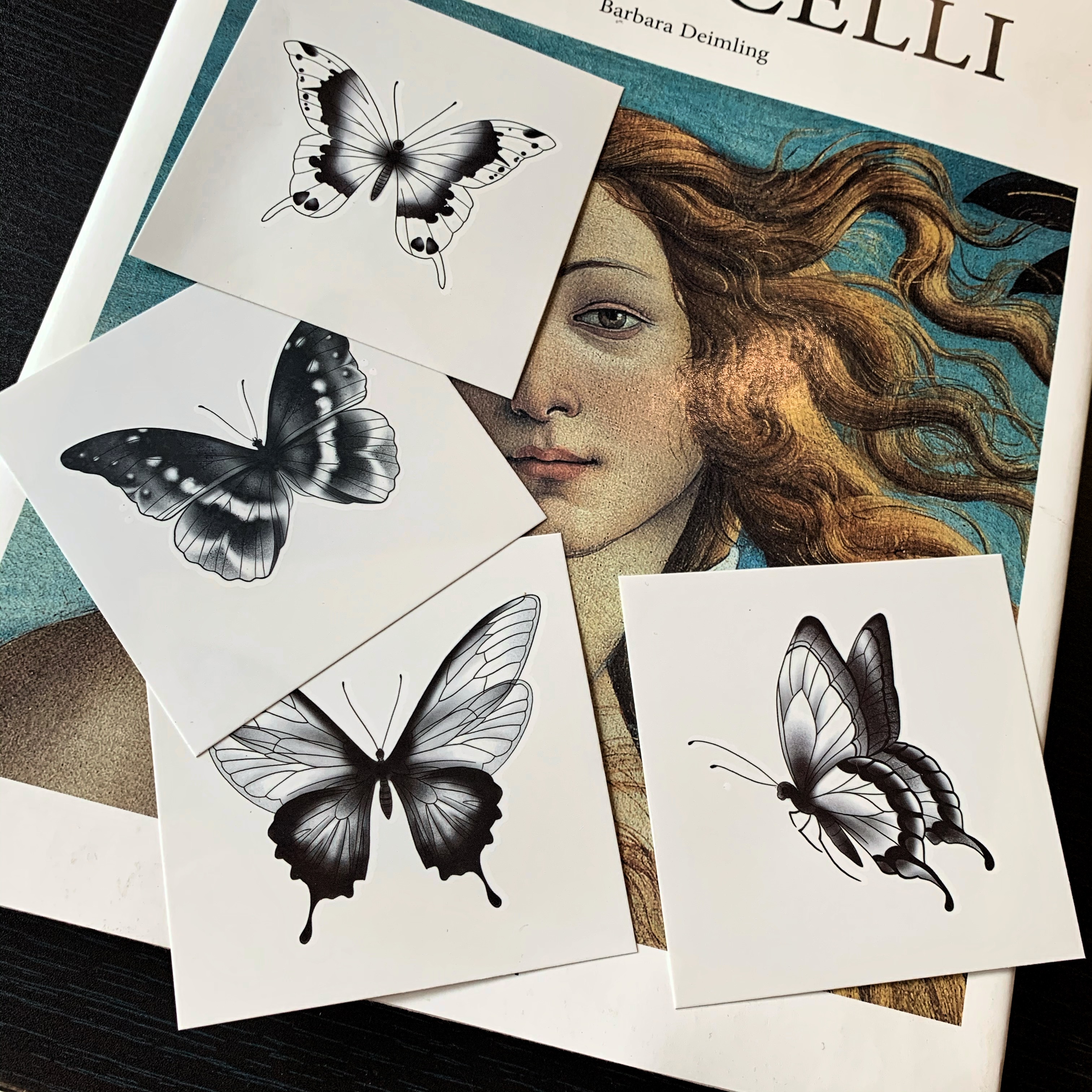 zingtattoo Tattoo Sticker Small Pattern Butterfly 4pcs Pack Clavicle Ankle Arm ins Wind Female Flower Arm Long lasting