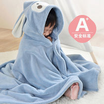 Childrens bath towels with hat baby cloak newborn baby coral suede Beatles thicker than pure cotton absorbent soft bathrobe thickened