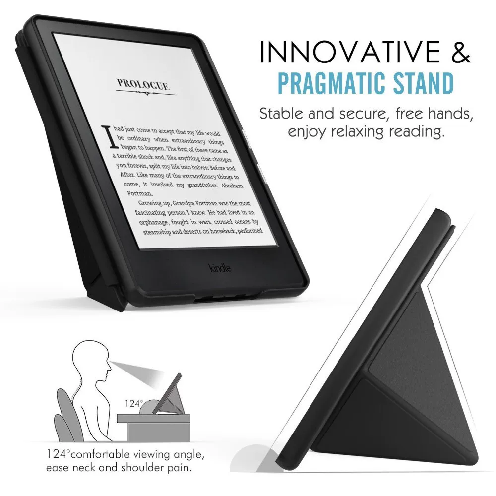 Чехол-кейс для Kindle Paperwhite 1 2 3 P с кожаным интеллектуальным обложкой