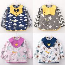 Baby gown cotton waterproof eating apron children long sleeve anti-dressing men and girls bibs