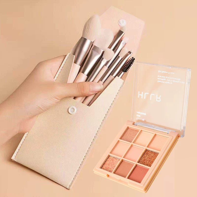Brush, set, storage system, eye shadow, 8 pieces, full set, for beginners, 8 pieces