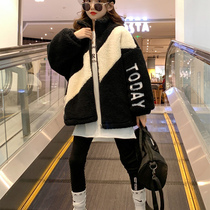 Girl Jacket Autumn winter paragraph 2022 new foreign air CUHK Sheep Lamb Suede Blouse children Caede thickened wool sweater