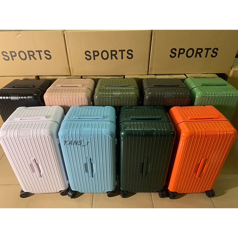 Essential Trolley Plus Ocean Blue Mint Green Trunk Square Shape Checked Luggage Celebrity Style