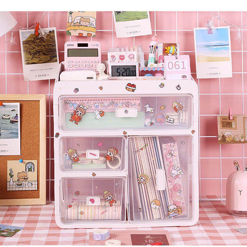 Desktop storage box drawer type ins student dormitory stationery desk rack cosmetic storage box
