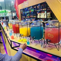 Cold water bottle ice water separation with faucet cold drink cold water bottle buffet juice bucket glass drink jar home