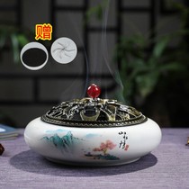 Wenxiang basin mosquito oven ceramic modern creative incense burner simple large Pan incense burner home mosquito coil aromatherapy