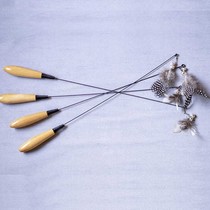 Head-mounted cat stick Net red CFA competition wooden handle spring cat stick cat bar cat interactive self-Hi toy can be replaced