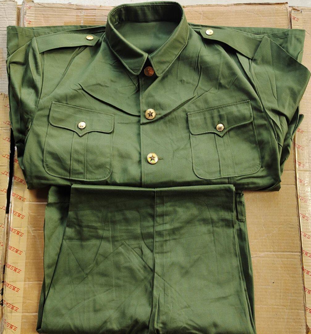 Stock old goods 87 yellow polyester card winter suit old-fashioned polyester card blouse jacket multi-pocket big crotch overalls nostalgic