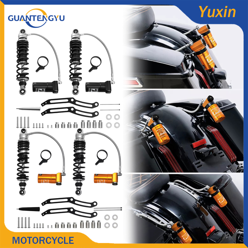 Suitable for Harley Dyna Glide Road King Road Glide Modified Rear Shock Absorber Ohlins Small Gold Bottle Nitrogen Rear Shock Absorber