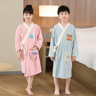 Children's Bathrobe for Girls and Boys, Home Use, More Absorbent Than Pure Cotton, Coral Fleece Bathrobe, Bath Skirt, Special Bath Towel for Older Children