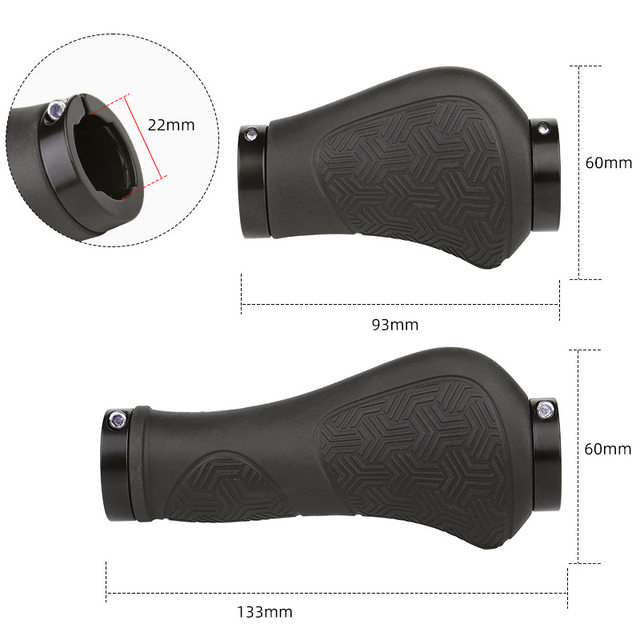 Bicycle Handlebar Grips, Electric Bike, Folding Bike, Rubber Auxiliary Grips, Long and Short Models, Ergonomic, Double-Sided Lockable Grips