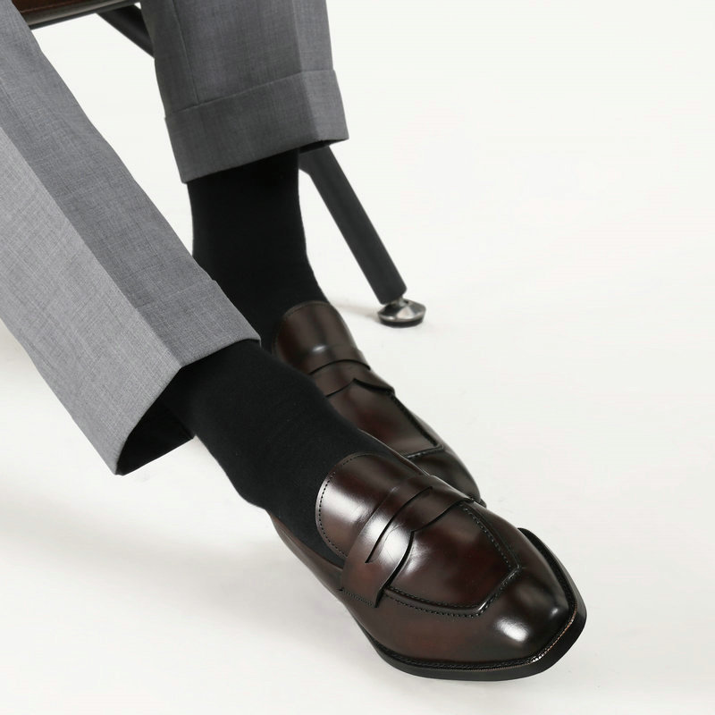 【High-End Inner Stitching】Loafer Men's Leather Shoes British Style Slip-On Leather Shoes