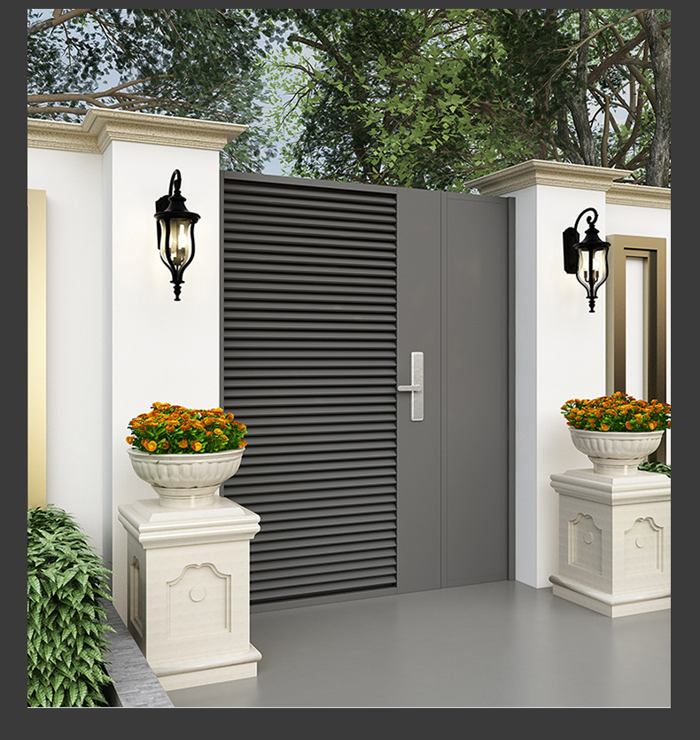 Villa gate double open door to village yard gate home with rural outdoor courtyard door stainless steel to open door custom