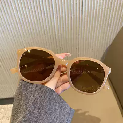 ins glasses Korean tide 2021 New retro sunglasses round face sunglasses women Net red face street shot