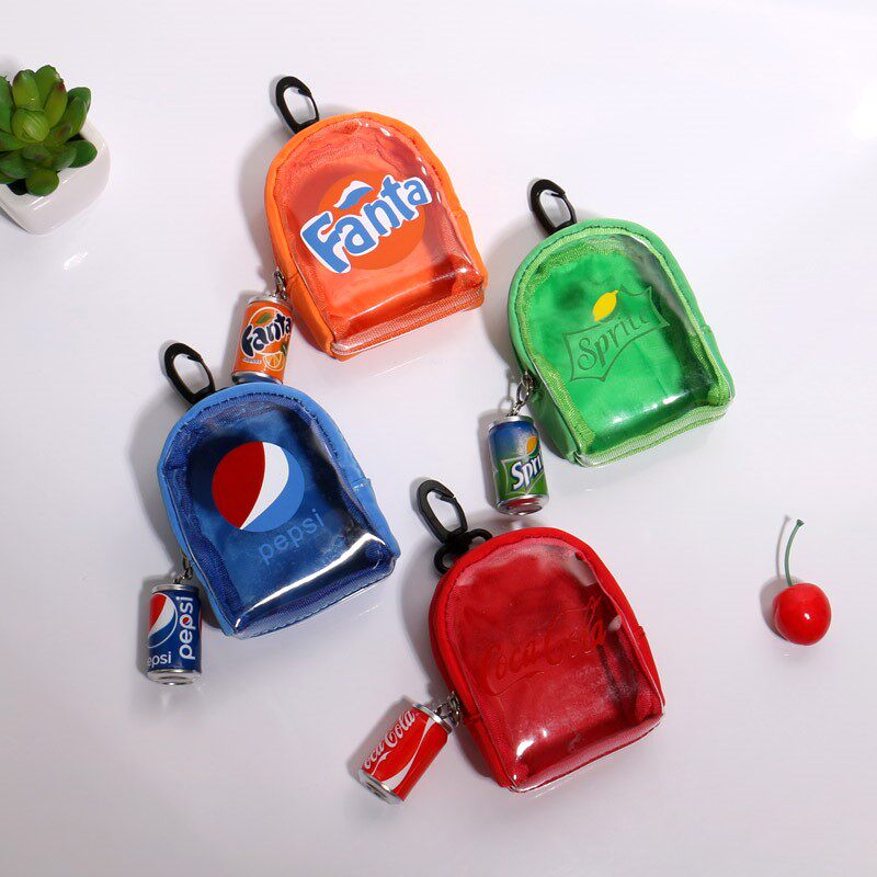 Cute Personality Transparent Small School Bag Zero Wallet Coin Bag Male Schoolgirl Pendant Small Wallet Card Bag Headphone Containing