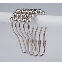 Home Curtain Hook Door Curtain Ring Metal Hook Five Ball Hanging Bath Curtain Ring Partition Curtain Hook Bathroom Alloy Accessories