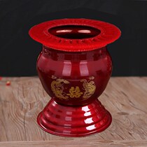 Wedding Festive enamel Enamel Spittoon Red Wedding handheld with cover Adult old man Large number of toilet urinals High children and grandchildren