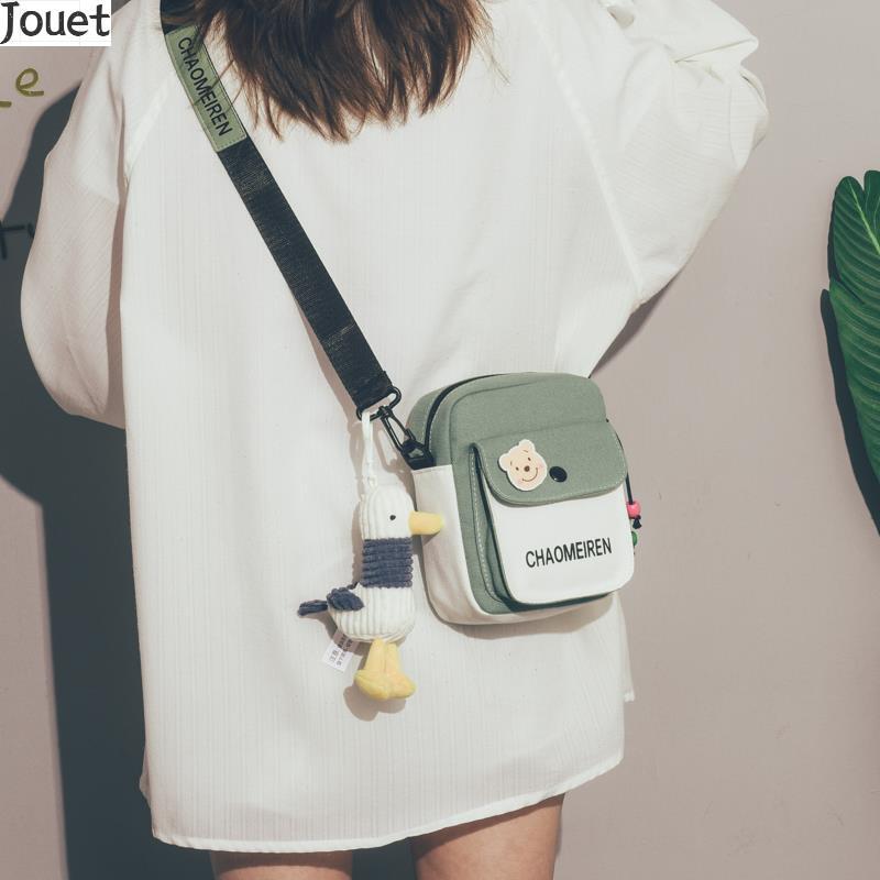 Cute Little Bag for Women 2023 New Trendy Energetic Girl Student Phone Bag Japanese Style Fresh Crossbody Canvas Bag