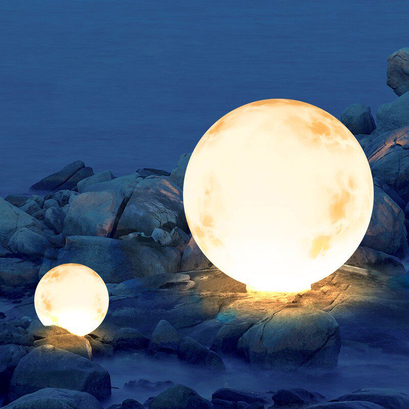 Large Number Lunar Light Outdoor Waterproof Net Red Moon Bright Light Diy Landscape Courtyard New Solar Lights Home Lighting