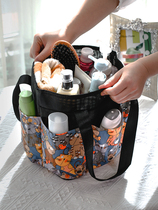 Mesh wash storage bag portable hand-held bath foldable bag fitness bag swimming bath bath basket bathroom