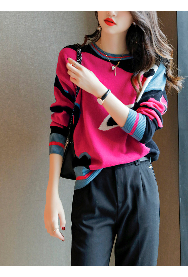Foreign Trade Brand counter discounts fall colourful color color color color knitted wool knitted and blouse sweater