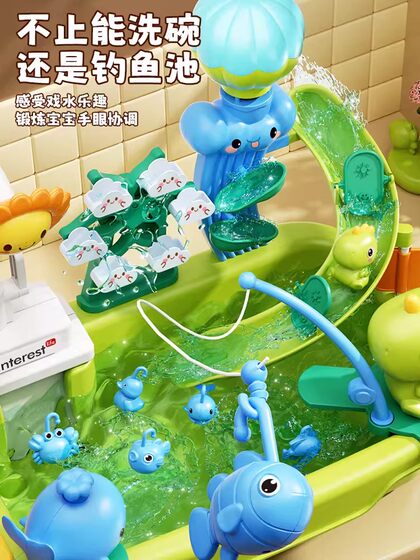 Children's Water Play Dishwasher Kitchen Toy Baby Water Play Water Park Circulating Water Play House Play for Girls