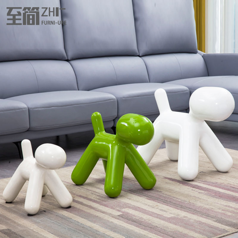 Creative Cartoon Children Toys Outdoor Kindergarten Prototype Board Room Baking Paint Dog Seat Bench Glass Fiber Puppy Chair