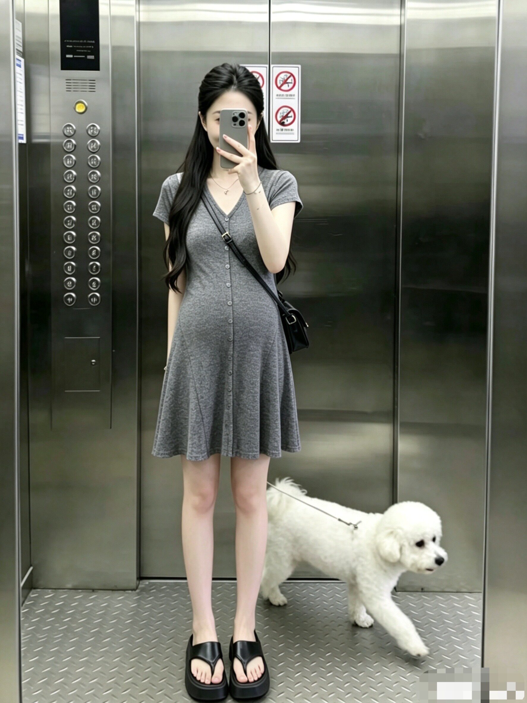 Maternity Dress Summer 2026 New Style Short Dress for Pregnant Moms, High-End French Style Slimming Hot Mom Outfit Long Dress for Summer — 6