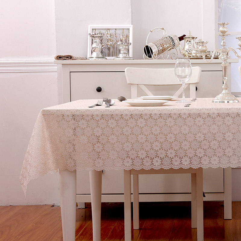 Pastoral round table square table table cloth waterproof lace coffee table mat high temperature table cloth PVC disposable table mat customization