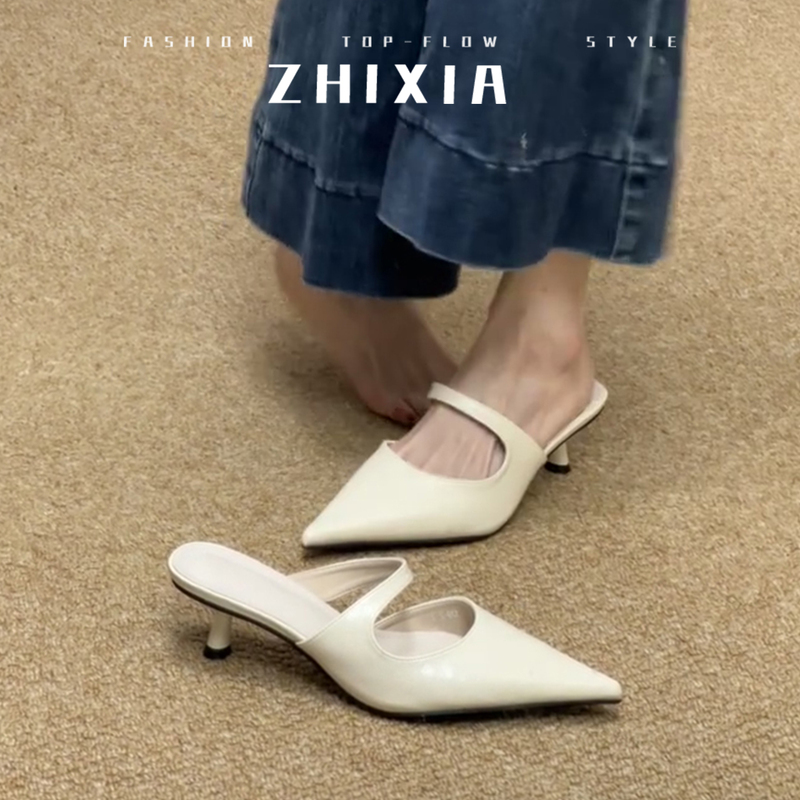 2026 New Style French Fairy-Style Pointed-Toe Stiletto High-Heeled Shoes for Women, Slip-On Mules with Closed Front 2026 New Style French Fairy-Style Pointed-Toe Stiletto High-Heeled Shoes for Women, Slip-On Mules with Closed Front
