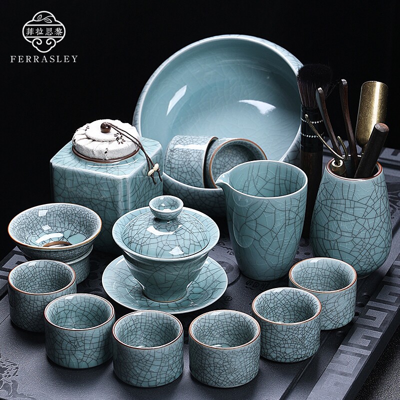 Light and luxurious Gothic kilns utiliturt tea furniture sets home office guests tea tray tea cup ceramic whole set of tea tea pots