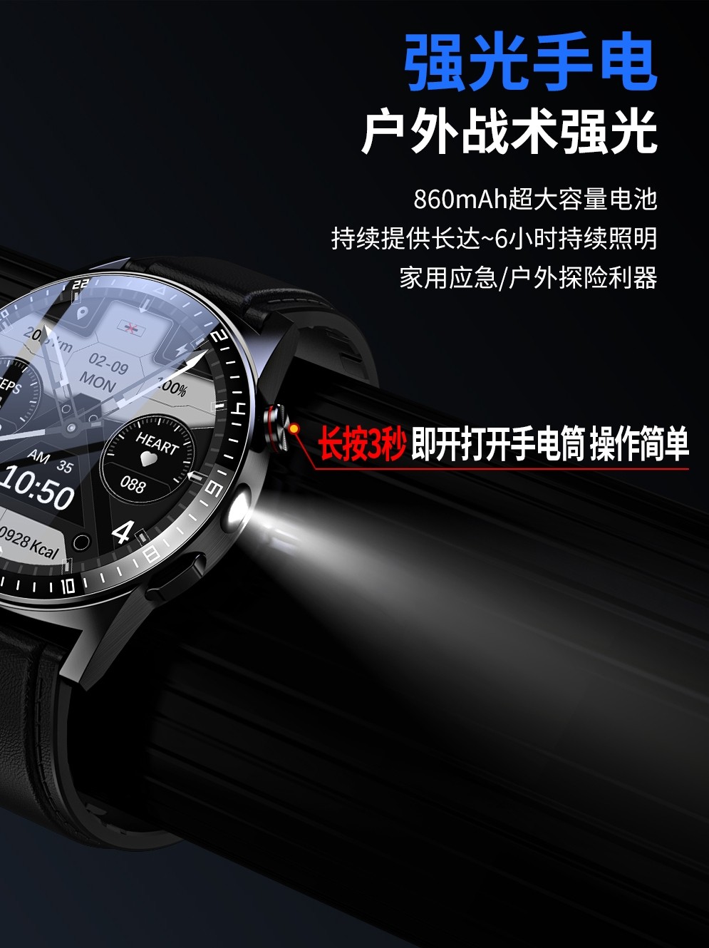 New Ultra-Long Standby Smart Watch for Men and Women, 32g Memory, Flashlight, Recording, Bluetooth, Can Make and Receive Calls, Listen to Music, Adult Huaqiangbei Watch, Sports Pedometer, Student Music Mp3 Bracelet