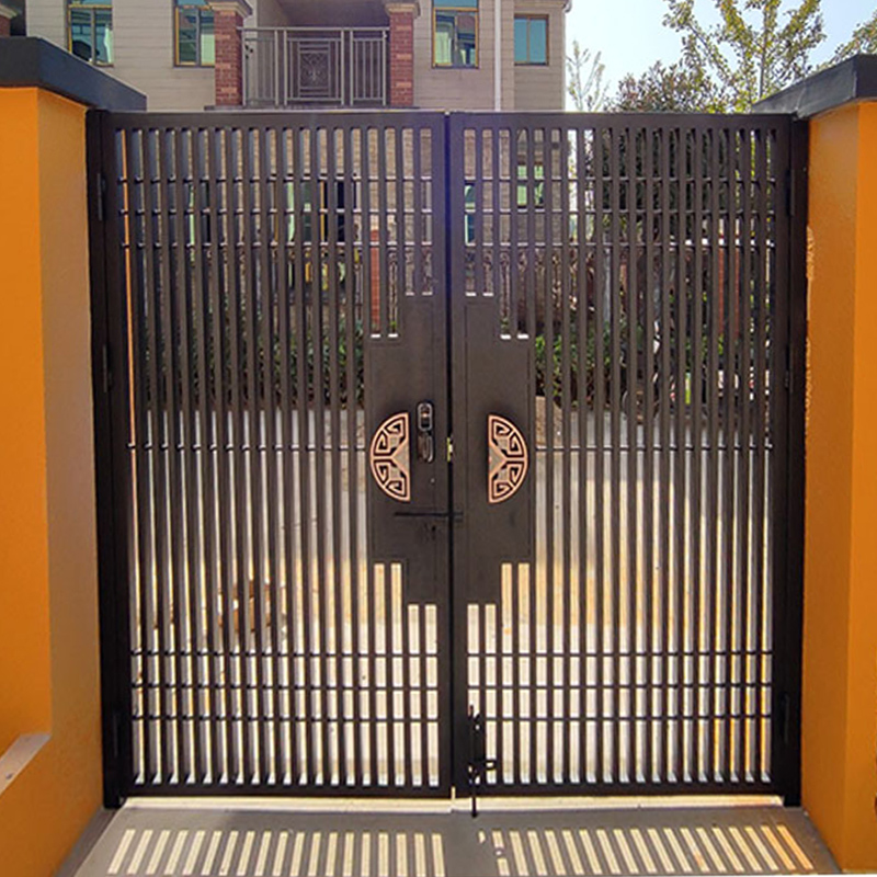 Modern wrought iron gate villa courtyard door shutter door outdoor stainless steel into the yard door single double door customization