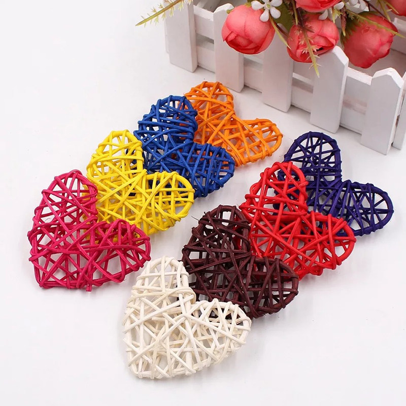 Kindergarten decoration ornaments indoor environment layout bamboo rattan hanging colorful hand-woven rattan ball five-pointed star love shape
