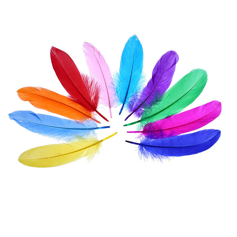 Kindergarten handmade diy bulk 10 colored feathers paste children's creative fluff art decoration material package