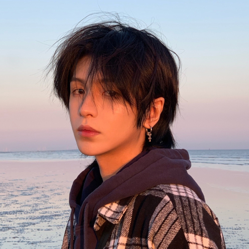 Wolf Tail Wig male and female Japanese samurai head long hair Han version handsome gas net red identical fish head wig full headgear style