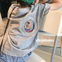 Boy T-shirt short sleeves 2022 summer clothes new fashion casual handsome gas cartoon children personality blouses 100 hitch