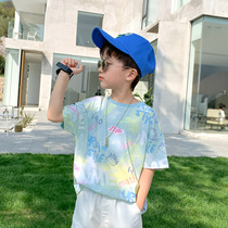 Boy Clothing Boy Short Sleeve T-shirt Summer Clothing Foreign Air Children Boy Blouse Big Boy Half Sleeve 2022 New Summer Tide