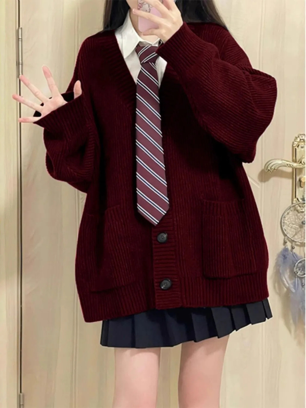 Autumn and Winter Korean Style Lazy Style New Year's Red V Neck Knitted Sweater Shirt Pleated Short Skirt Four-Piece Suit for Women Autumn and Winter Korean Style Lazy Style New Year's Red V Neck Knitted Sweater Shirt Pleated Short Skirt Four-Piece Suit for Women