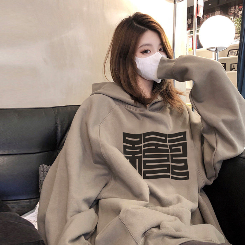 Autumn and winter can be salty and sweet, high-quality hooded sweatshirt, women's loose Korean style design, niche bottoms, missing tops
