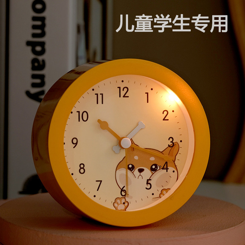 Children's 2021 new cartoon kitten alarm clock boys and girls students use bedside alarm mute cute night light