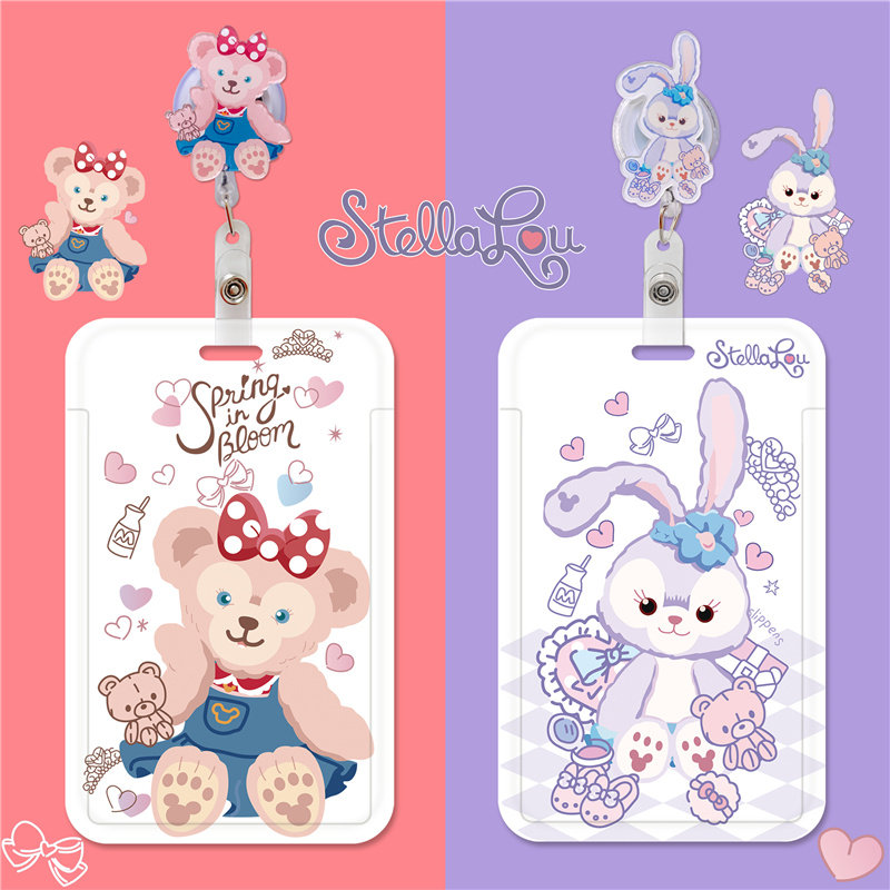 Retractable Buckle Hospital Doctor Nurse Chest Card Factory Card Factory Card Cartoon Cute Woman Easy Pull Buckle Sleeve Bus Student School Card Work Card Work Card Cover Protective Sleeve Custom Employee Chest Card Clip Tide