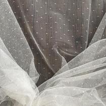 Exquisite polyester cotton lightweight hexagonal polka dot mesh 150cm wide baby clothes ready-made high-end hair accessories DIY mesh fabric