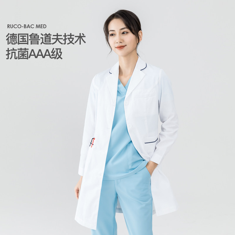 White coat long-sleeved doctor clothing white coat female nurse clothing high-end oral and dental beauty salon doctor overalls