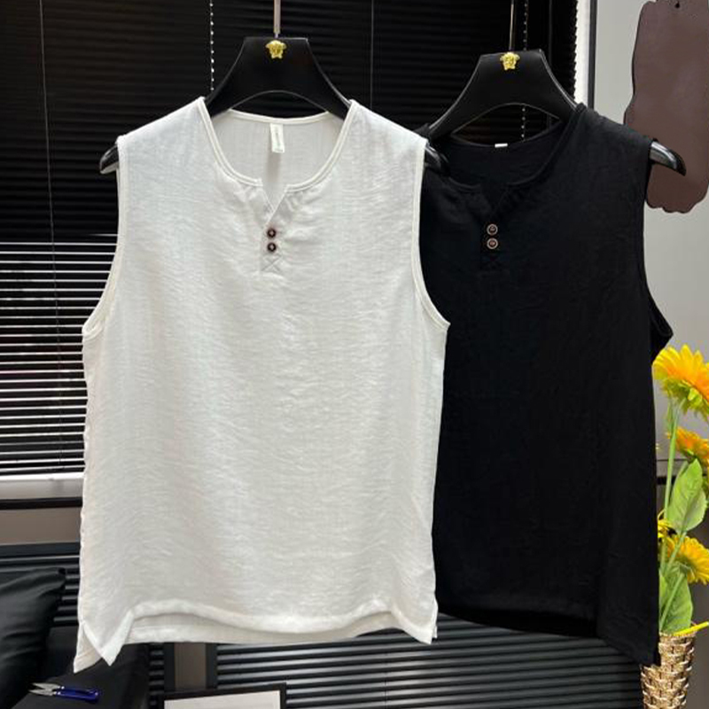 Old Money Style Lightweight Sleeveless Vest for Men, Summer Thin Loose Breathable Tank Top, Fashionable Versatile Casual T-Shirt Old Money Style Lightweight Sleeveless Vest for Men, Summer Thin Loose Breathable Tank Top, Fashionable Versatile Casual T-Shirt