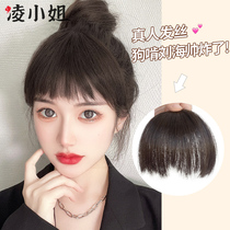 Dog Eating Bang Hai Wig Women's Natural Forehead Round Face Genuine Fake Bang Hai Wigs Seamless Fake Flowing Hair Invisible Head Curtains