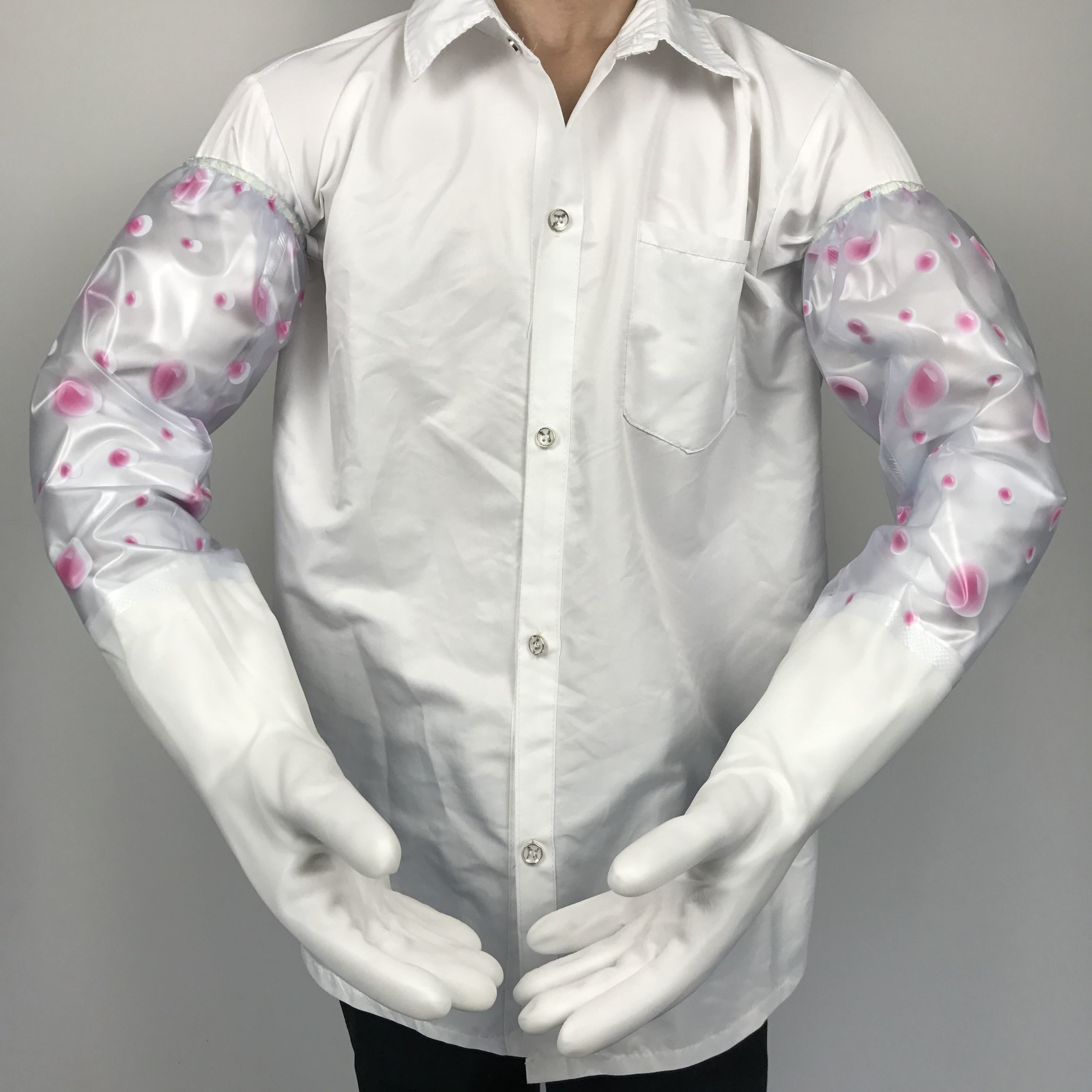 Laundry gloves summer plus thickened dishwashing gloves female thin laundry household gloves Water - proof and extended warmth