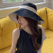 Japanese gp sunscreen hat black sunshade fisherman hat UV protection female double-sided summer all-match sun hat